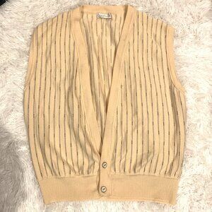 Vintage 1993 Gianni Versace Made In Italy Wool Blend Sweater Vest Striped Large